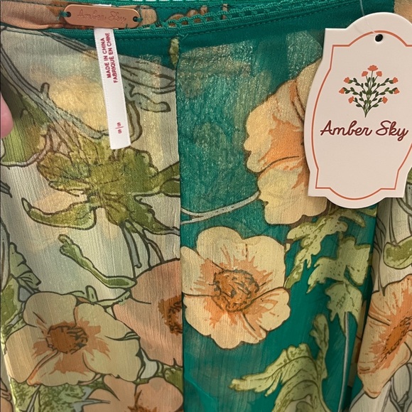 457. AMBER SKY chiffon maxi floral skirt NWT - Picture 4 of 6